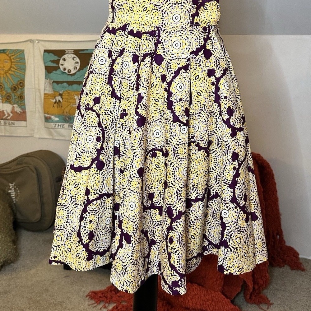 FRANCIS + BENEDICT Printed Abstract Purple Yellow Mini Skirt Size XS NWOT